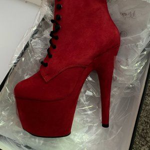 Brand New Red Pleasers Size 7, 7" heels